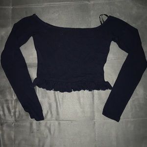 Navy Blue Crop Top